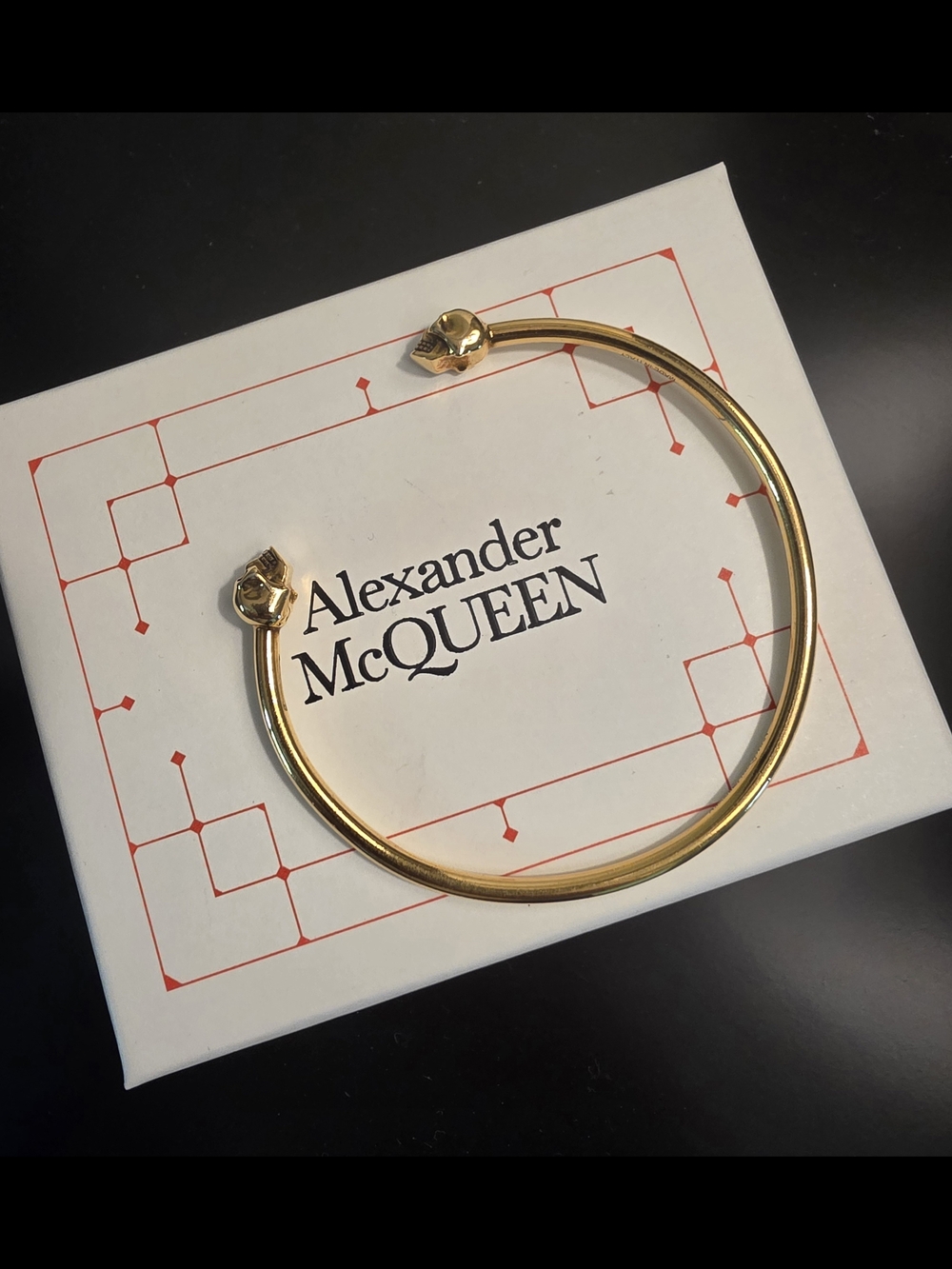 Alexander McQueen Gold-Tone Twin Skull Cuff Bracelet